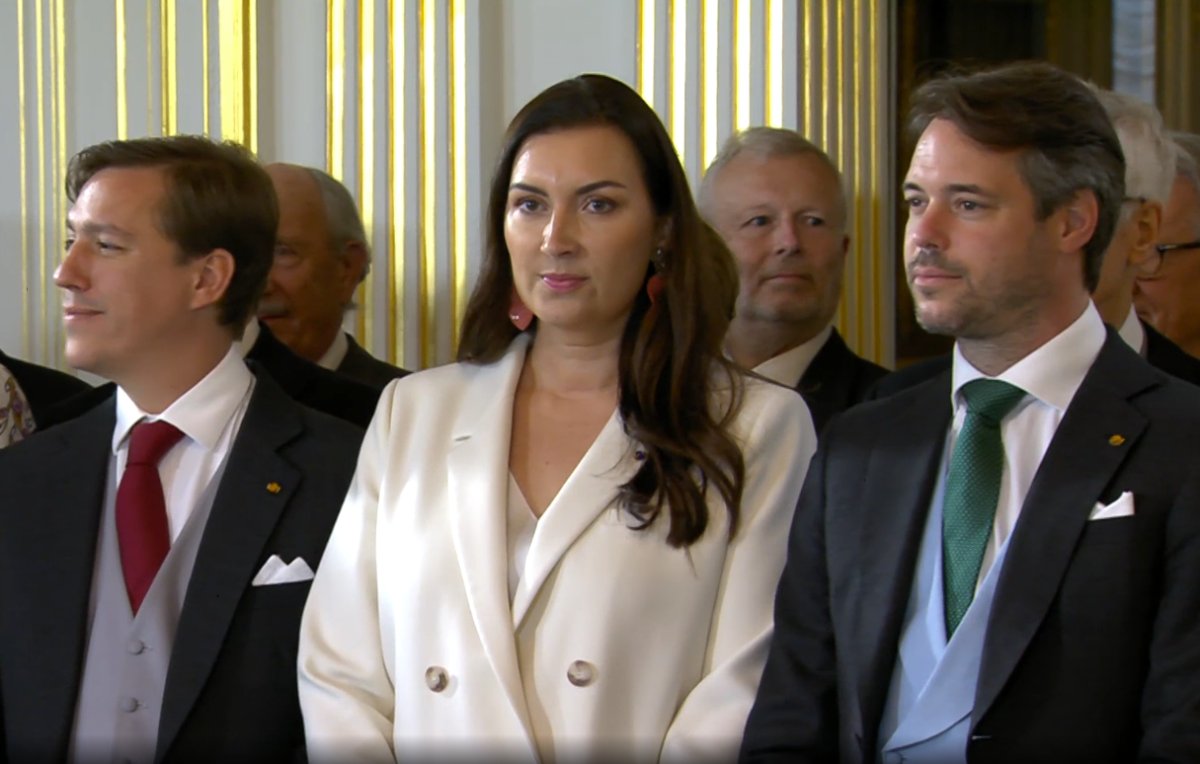 Prince Louis, Princess Claire, and Prince Felix attend Grand Duke Henri's abdication ceremony on October 3, 2025 (Maison du Grand-Duc)