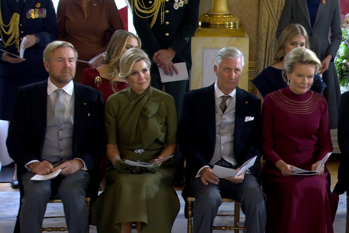 The King and Queen of the Netherlands, with the Princess of Orange, and the King and Queen of the Belgians, with the Duchess of Brabant, attend Grand Duke Henri's abdication ceremony in Luxembourg on October 3, 2025 (Maison du Grand-Duc)