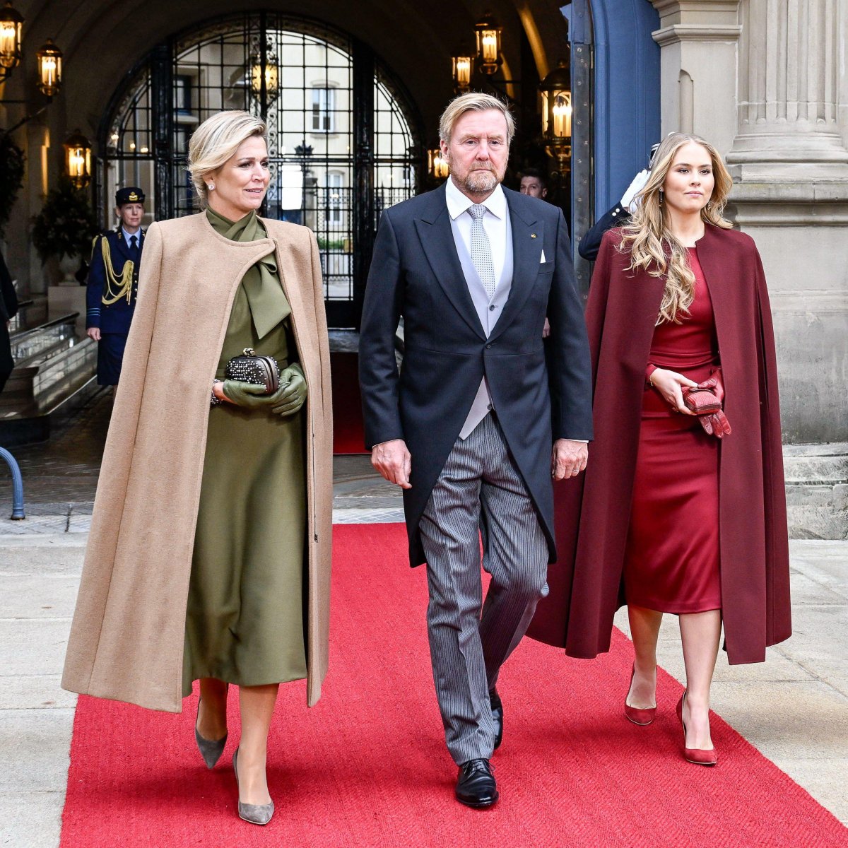 The King and Queen of the Netherlands, with the Princess of Orange, are pictured after Grand Duke Henri's abdication ceremony in Luxembourg on October 3, 2025 (Patrick van Emst/NLBeeld/Alamy)