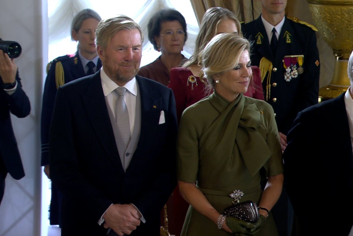 The King and Queen of the Netherlands, with the Princess of Orange, attend Grand Duke Henri's abdication ceremony in Luxembourg on October 3, 2025 (Maison du Grand-Duc)