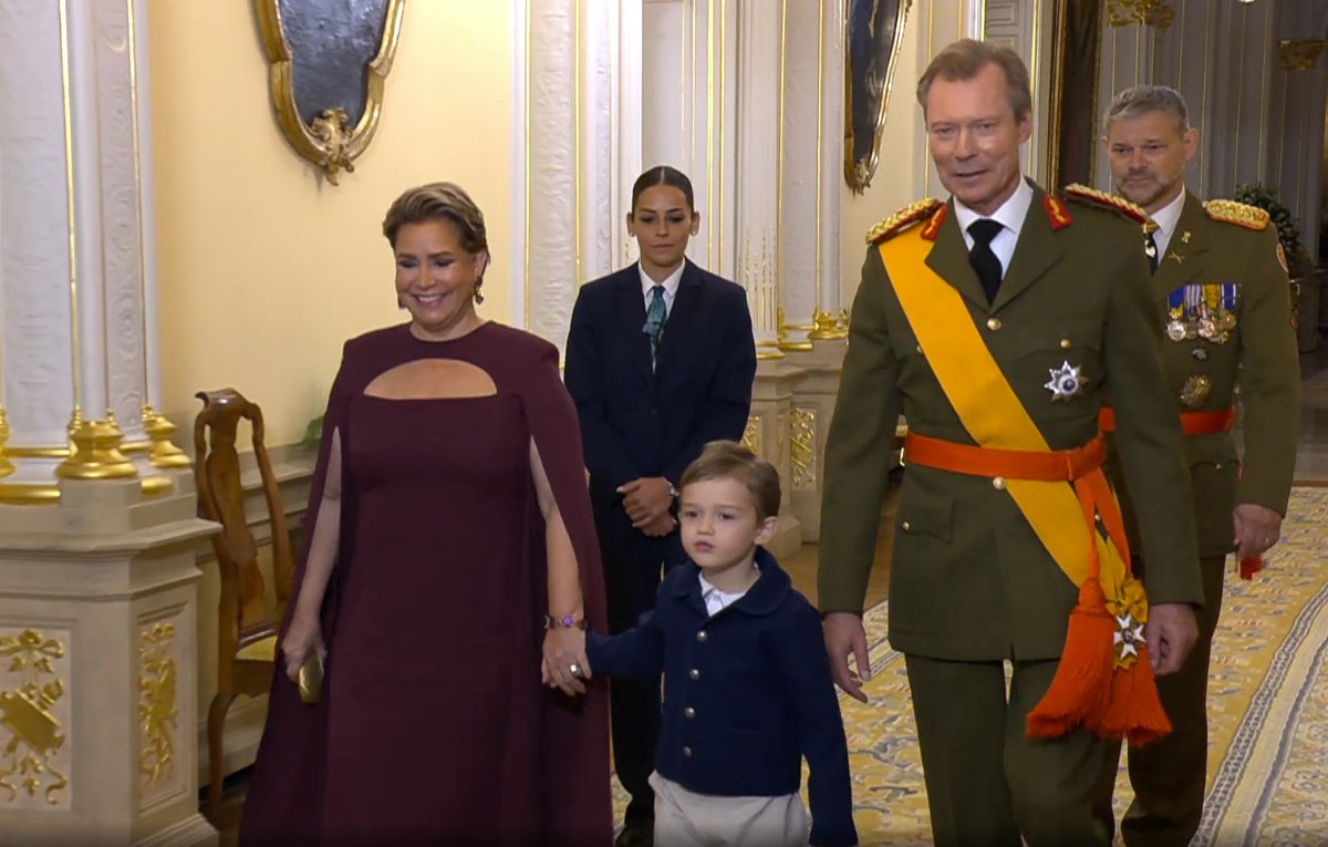 Grand Duke Henri and Grand Duchess Maria Teresa arrive with Prince Charles for Grand Duke Guillaume's swearing-in ceremony in Luxembourg on October 3, 2025 (Maison du Grand-Duc)