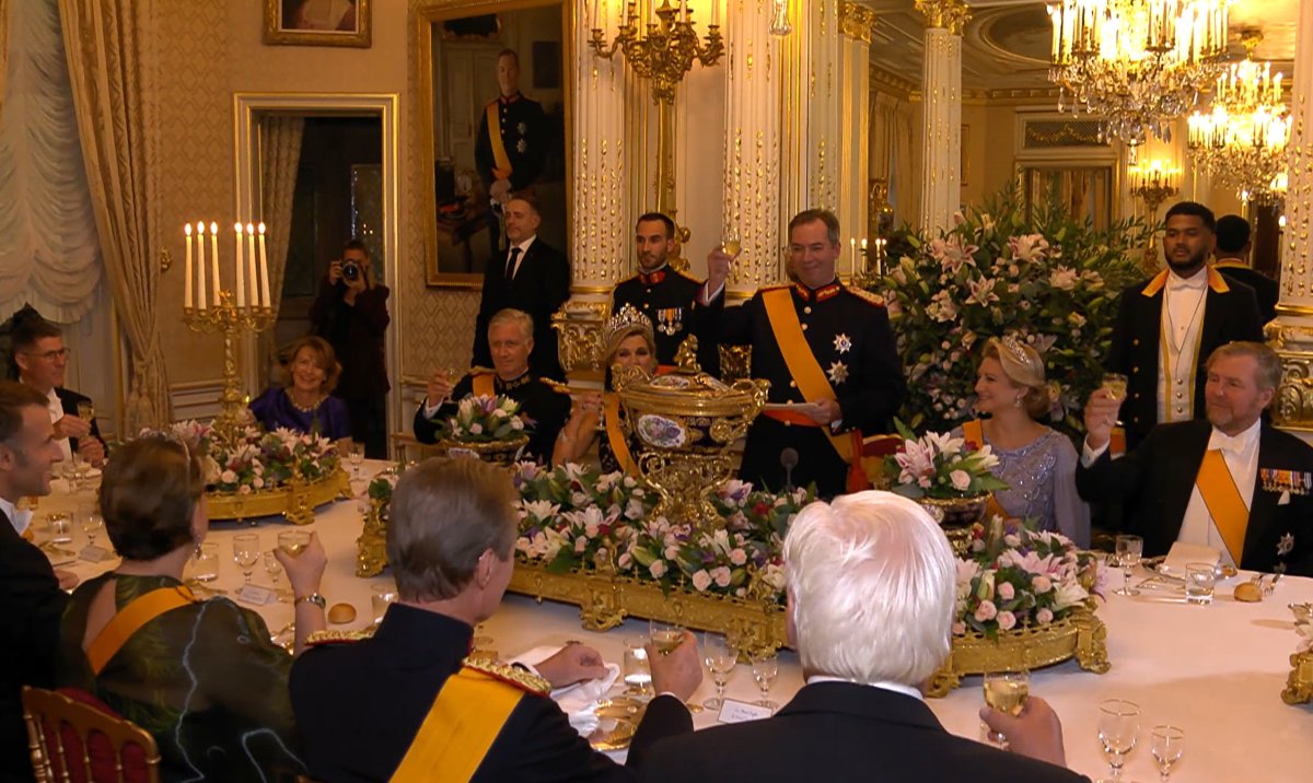 The new Grand Duke and Grand Duchess of Luxembourg host a banquet at the Grand Ducal Palace on October 3, 2025 (Maison du Grand-Duc)