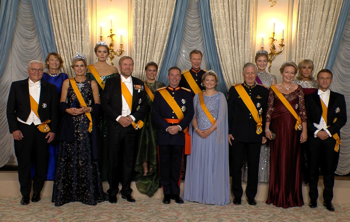 An official photograph taken ahead of a banquet hosted by the new Grand Duke and Grand Duchess of Luxembourg at the Grand Ducal Palace on October 3, 2025 (Maison du Grand-Duc)