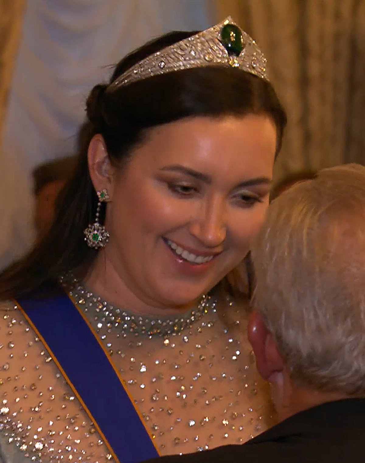 Princess Claire of Luxembourg attends a gala dinner hosted by the new Grand Duke and Grand Duchess of Luxembourg on October 3, 2025 (Maison du Grand-Duc)