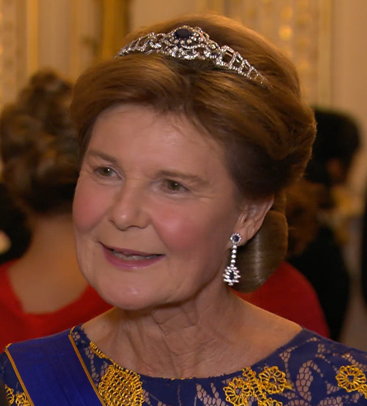 Princess Margaretha of Liechtenstein attends a gala dinner hosted by the new Grand Duke and Grand Duchess of Luxembourg on October 3, 2025 (Maison du Grand-Duc)
