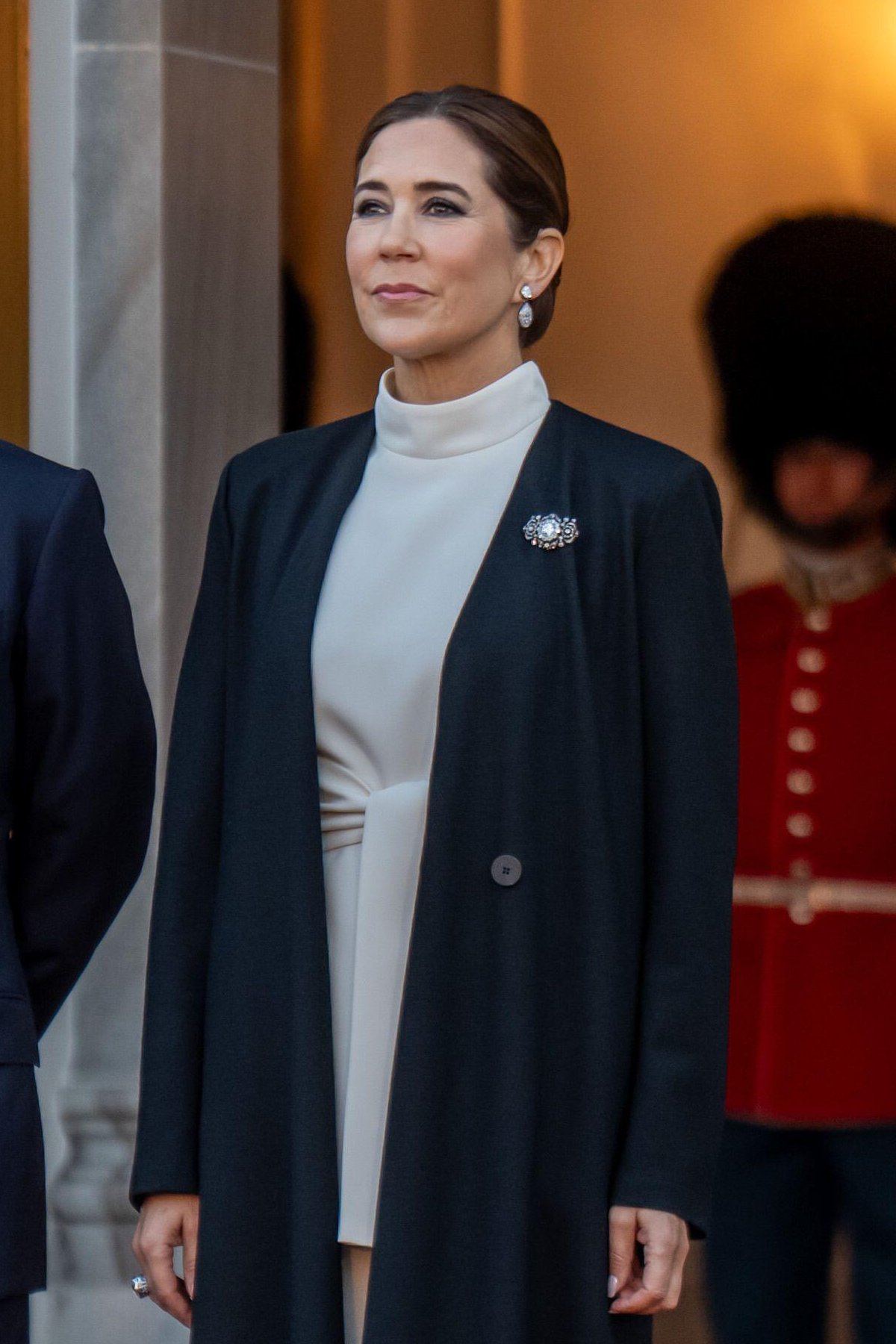 The Queen of Denmark is pictured ahead of a dinner given for EU heads of state and government at Amalienborg Palace in Copenhagen on October 1, 2025 (Michael Kappeler/DPA Picture Alliance/Alamy)
