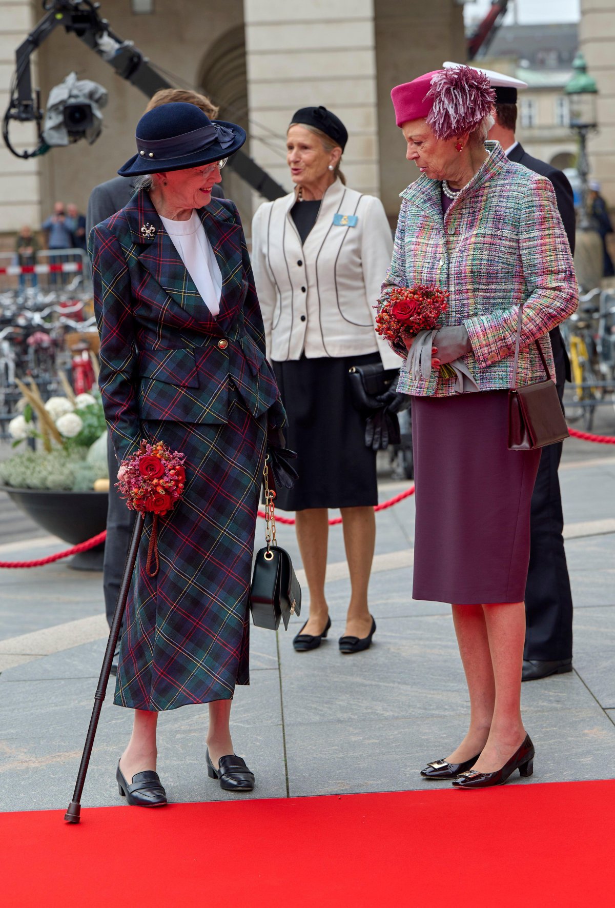 Queen Margrethe and Princess Benedikte arrive for the opening of the Folketing at Christiansborg Palace in Copenhagen on October 7, 2025 (Stefan Lindblom/TT News Agency/Alamy)