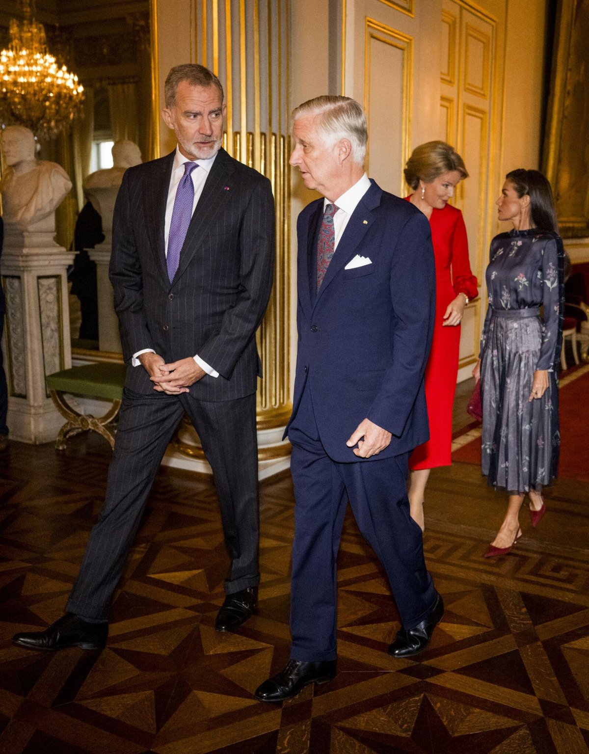 The King and Queen of the Belgians welcome the King and Queen of Spain to the Royal Palace in Brussels on October 7, 2025 (JASPER JACOBS/Belga News Agency/Alamy)
