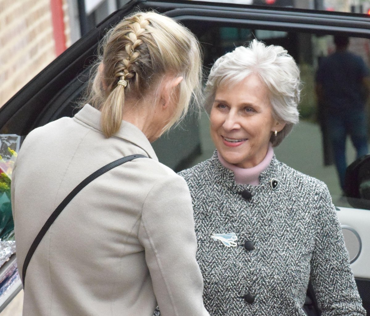 The Duchess of Gloucester visits Ernest Wright, a traditional scissors and shears manufacturer in Sheffield, on October 2, 2025 (James Taylor/Alamy)