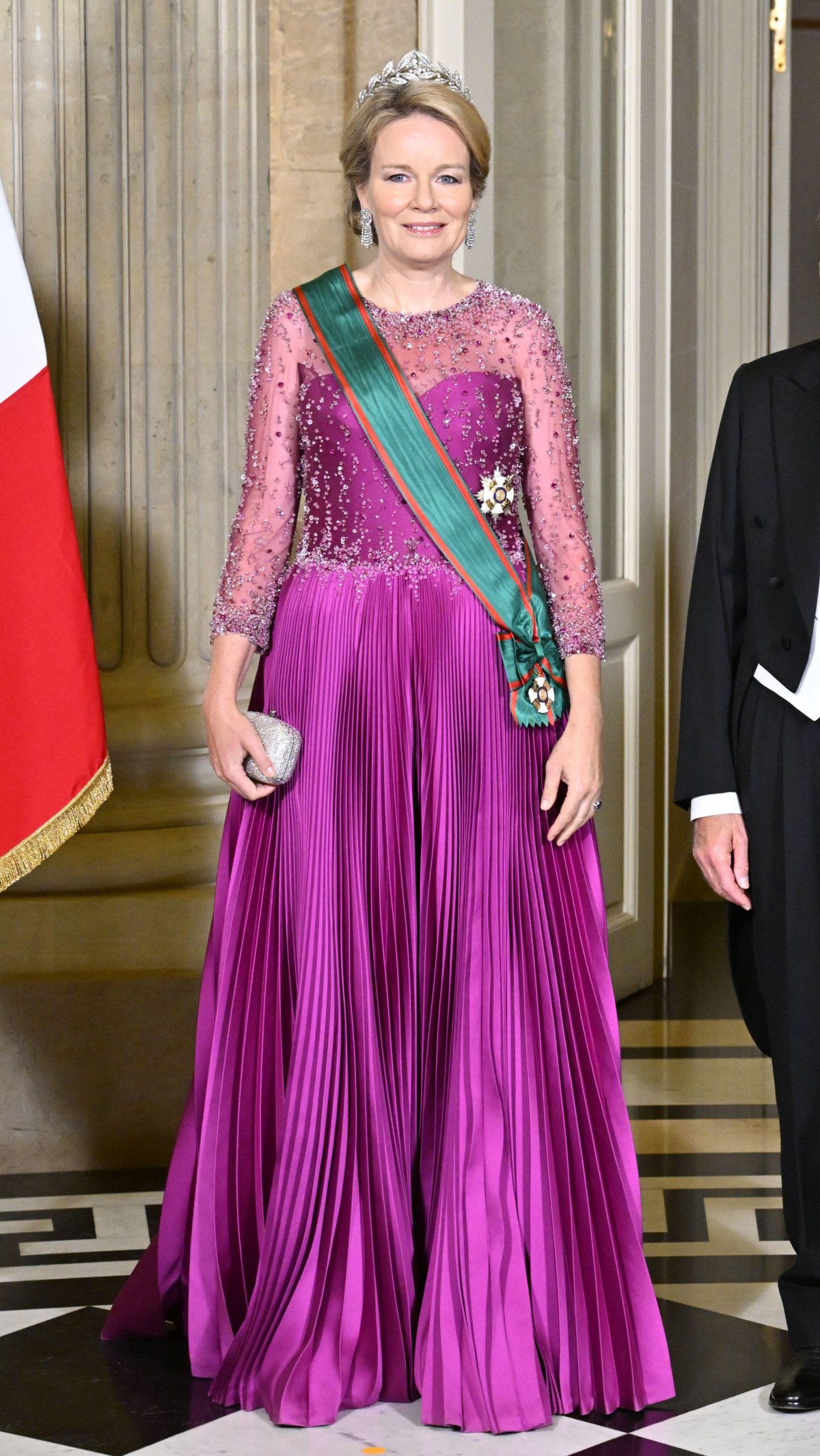 The King and Queen of the Belgians host a state banquet for President Sergio Mattarella of Italy and his daughter, Laura, at the Palace of Laeken on October 20, 2025 (ERIC LALMAND/Belga News Agency/Alamy)