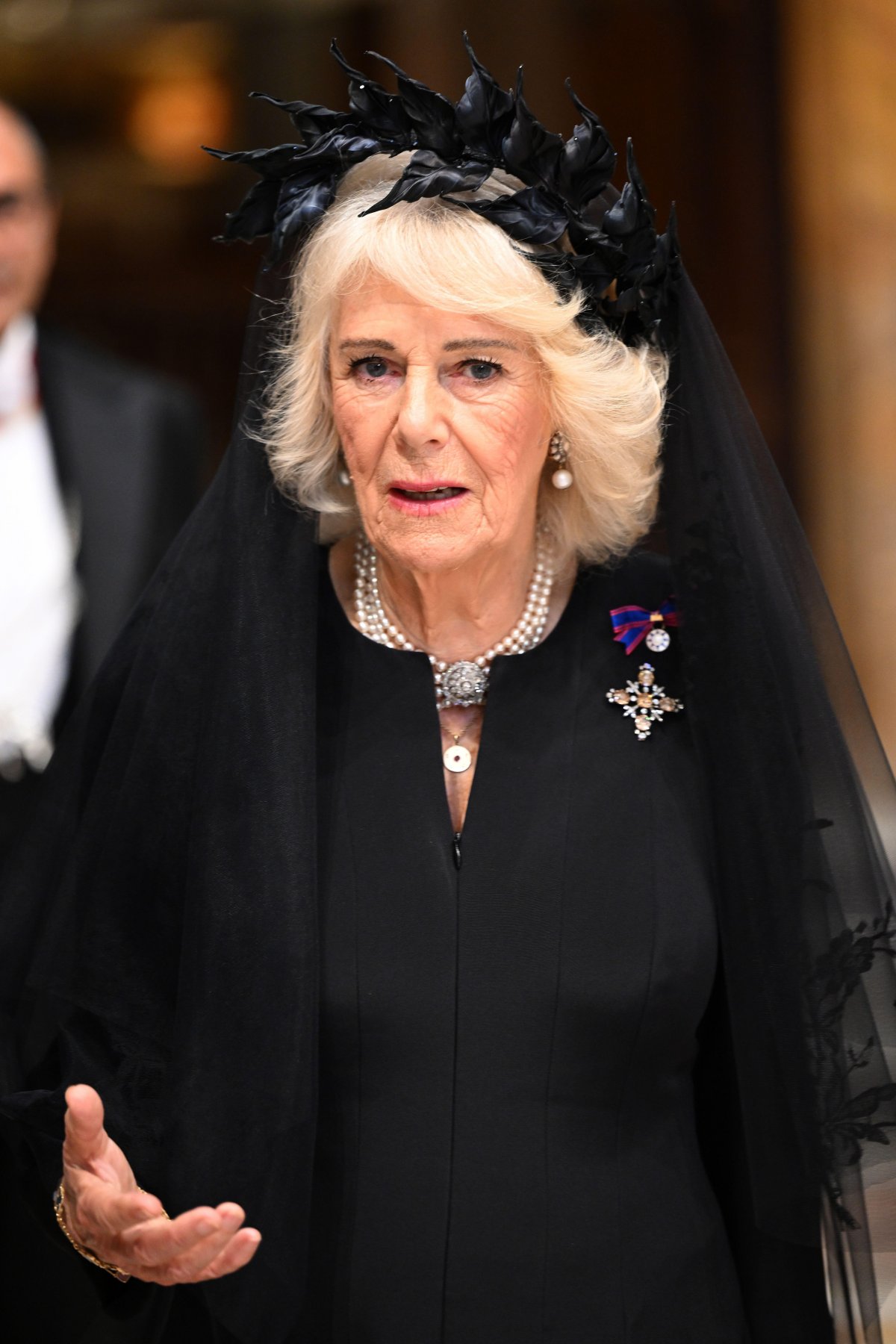 Queen Camilla is pictured during the state visit to the Vatican on October 23, 2025 (Samir Hussein/PA Images/Alamy)