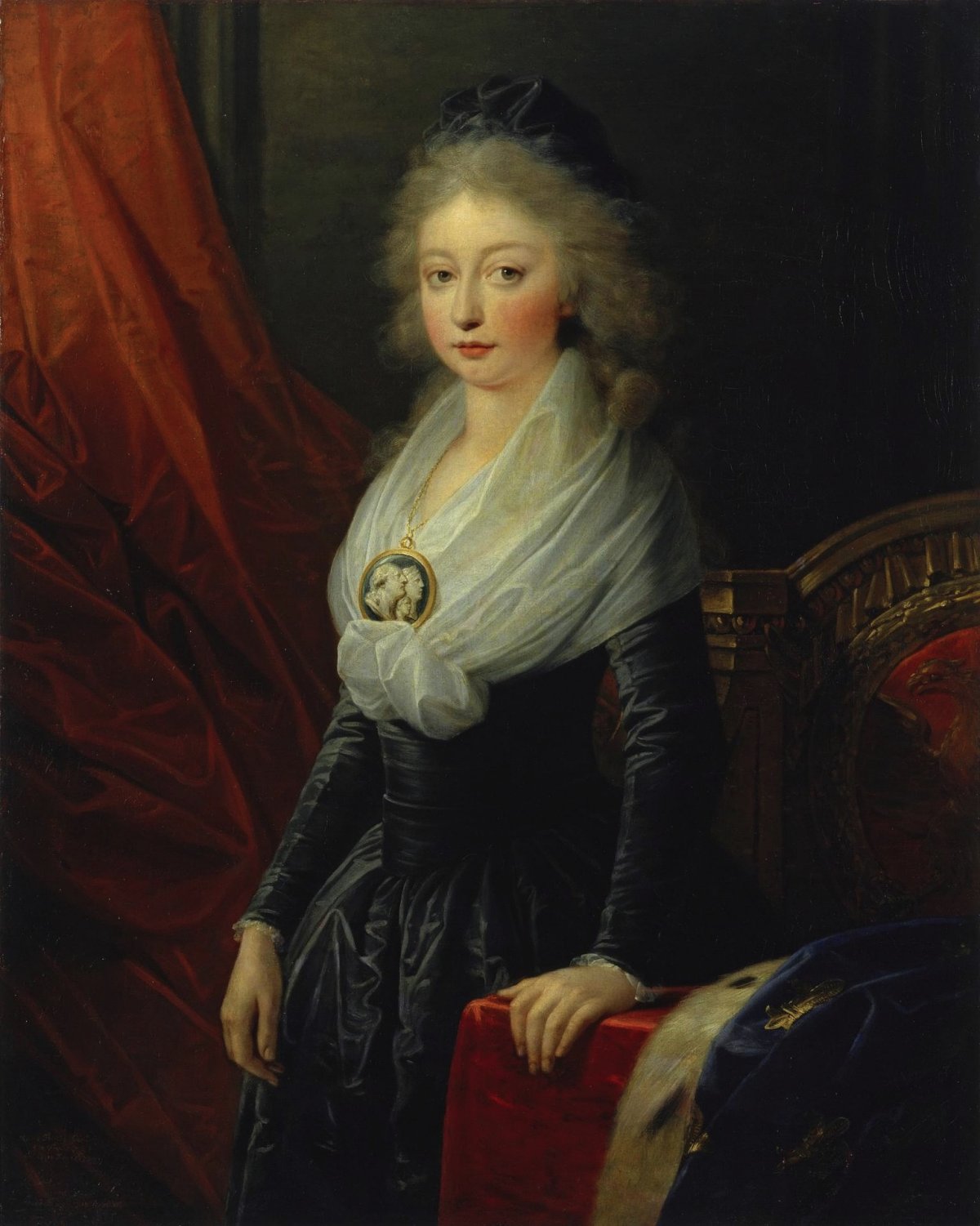 Portrait of Madame Royale after her release from prison, painted in Vienna by Heinrich Füger ca. 1796 (Hermitage Museum)