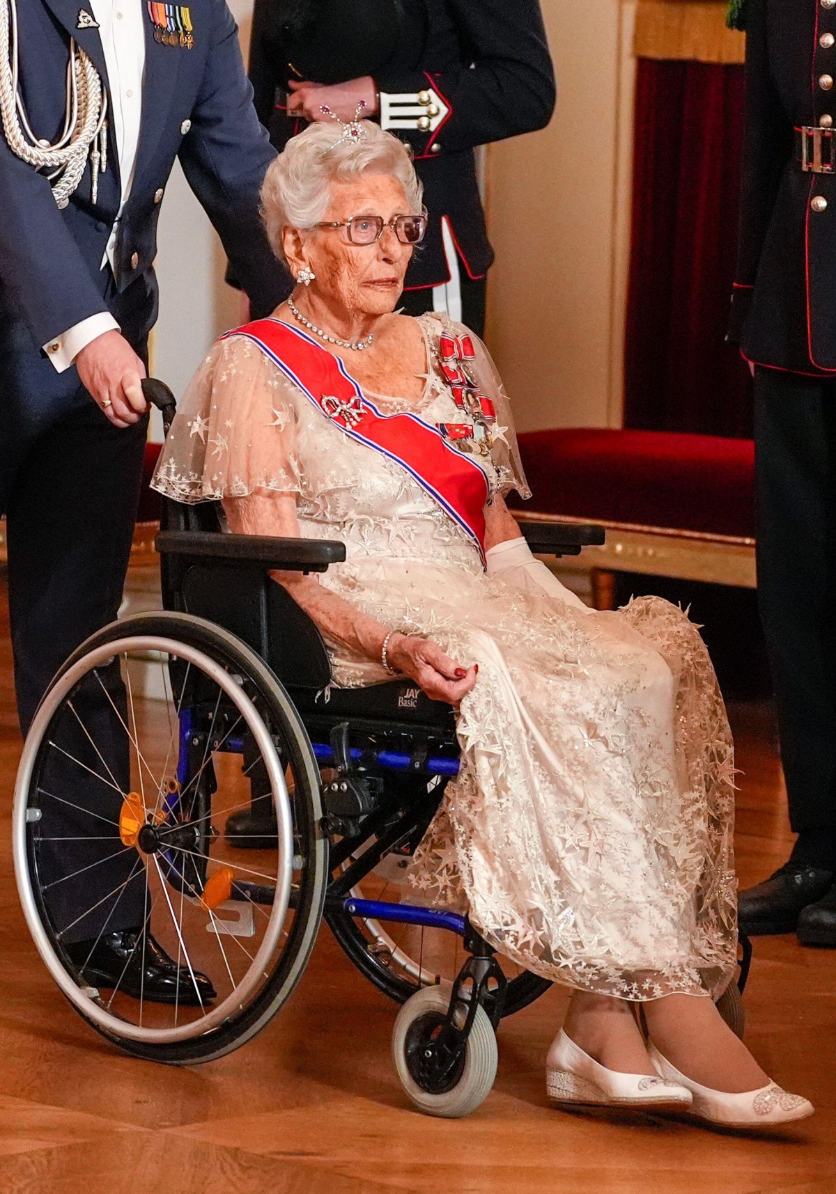 Princess Astrid arrives for a gala dinner for members of Norway's parliament, the Storting, at the Royal Palace in Oslo on October 23, 2025 (Terje Pedersen/NTB/Alamy)