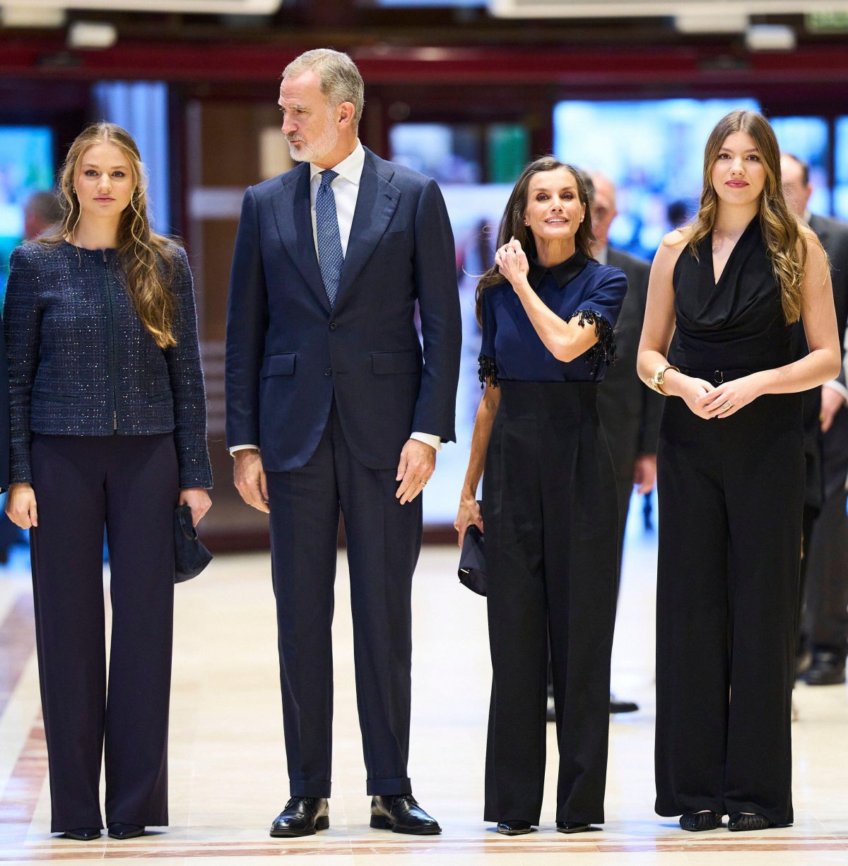 The King and Queen of Spain, with the Princess of Asturias and Infanta Sofia, attend a concert at the Principe Felipe Auditorium in Oviedo on October 23, 2025 (Album/Alamy)