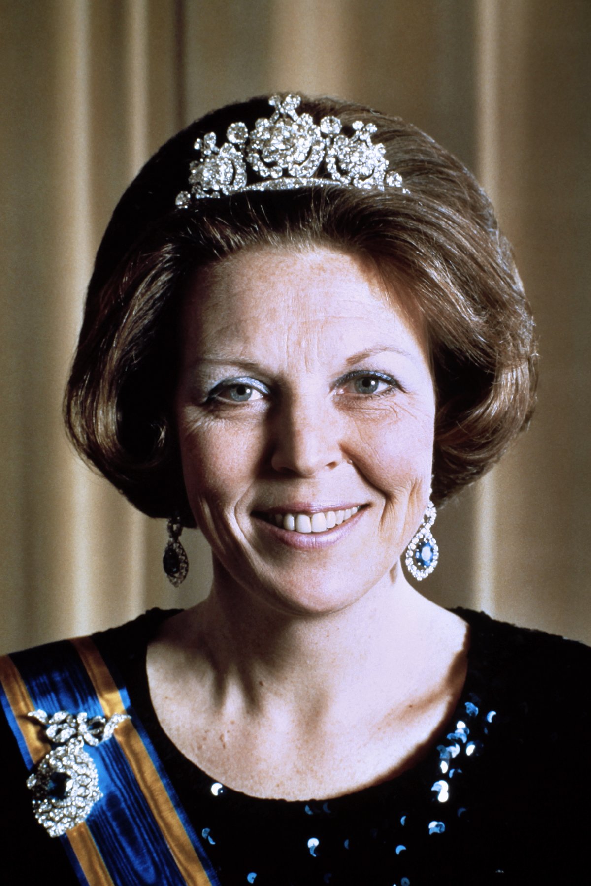 An official portrait of Queen Beatrix of the Netherlands, taken at the time of her inauguration in April 1980 (ANP/AFP via Getty Images)
