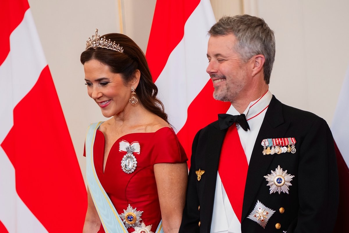 The King and Queen of Denmark attend a state banquet at Riga Castle during their state visit to Latvia on October 28, 2025 (Kongehuset)