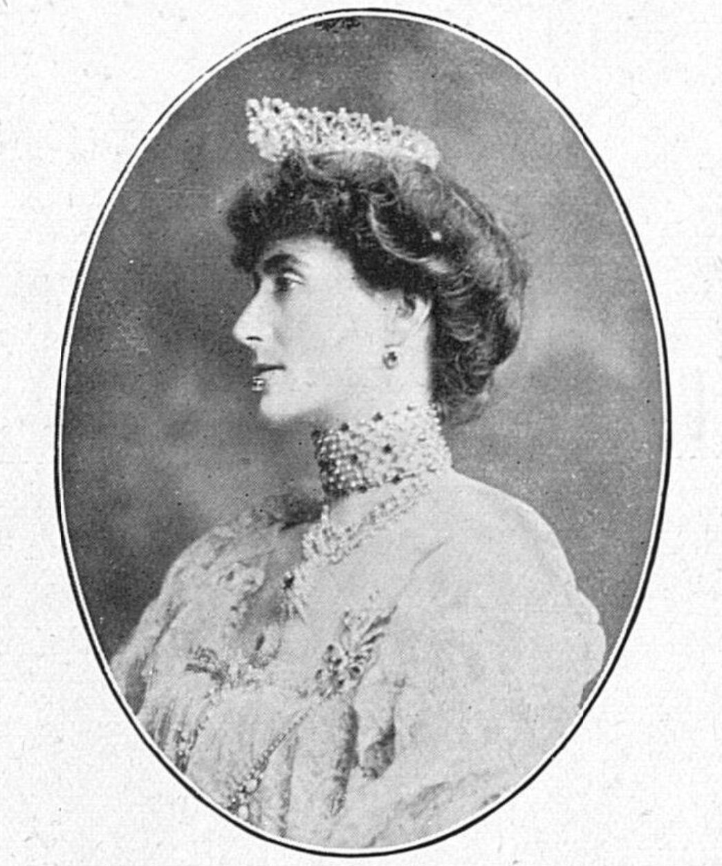 The Countess of Stradbroke, photographed at the time of the coronation of King Edward VII and Queen Alexandra, 1902 (The Bystander)