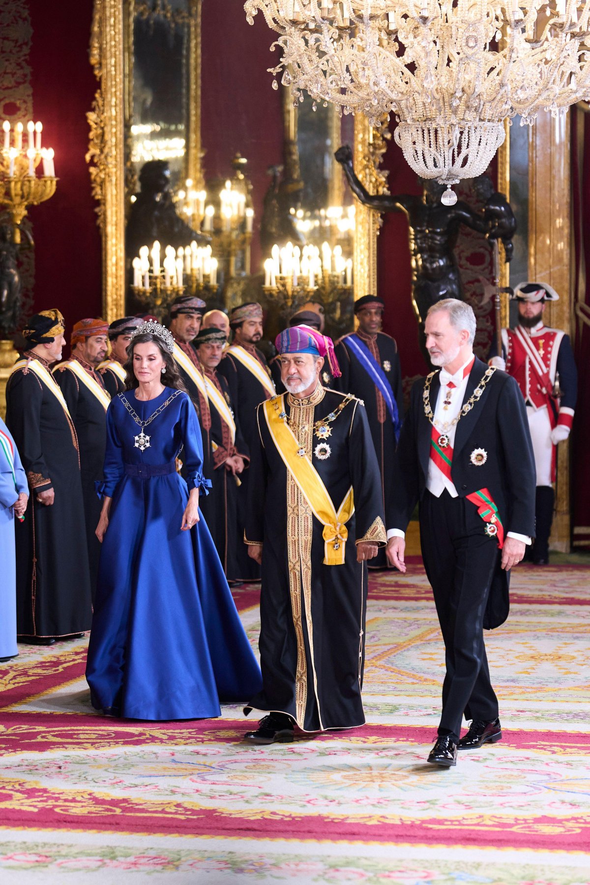 The King and Queen of Spain host a gala dinner in honor of the visiting Sultan of Oman at the Royal Palace in Madrid on November 4, 2025 (Jack Abuin/Zuma Press/Alamy)