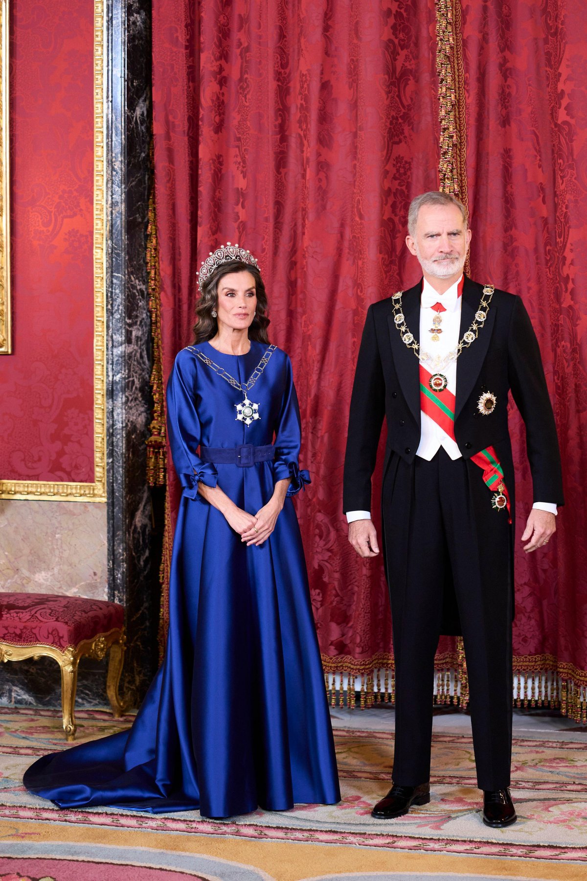 The King and Queen of Spain host a gala dinner in honor of the visiting Sultan of Oman at the Royal Palace in Madrid on November 4, 2025 (Jack Abuin/Zuma Press/Alamy)
