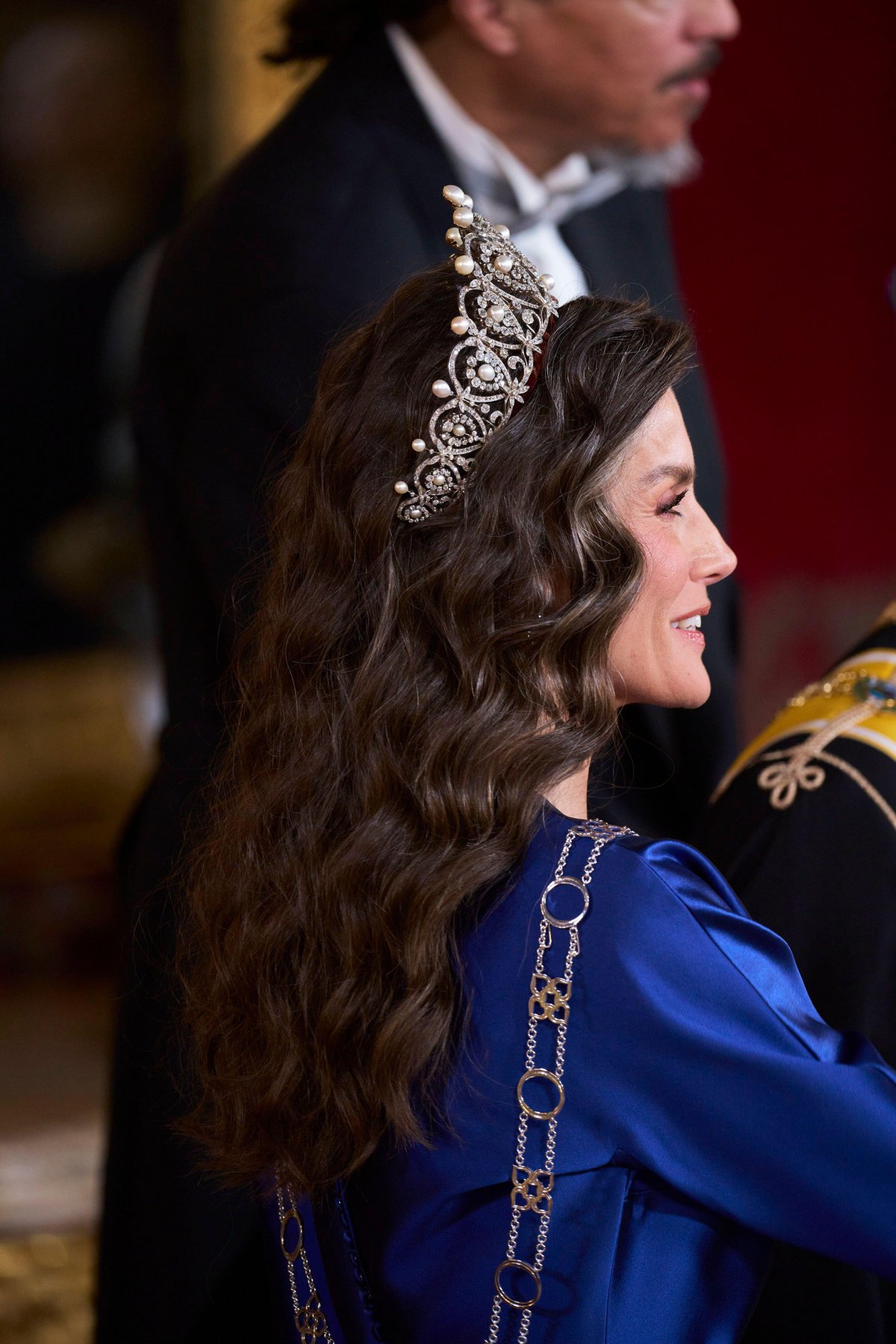 The Queen of Spain attends a gala dinner in honor of the visiting Sultan of Oman at the Royal Palace in Madrid on November 4, 2025 (Jack Abuin/Zuma Press/Alamy)
