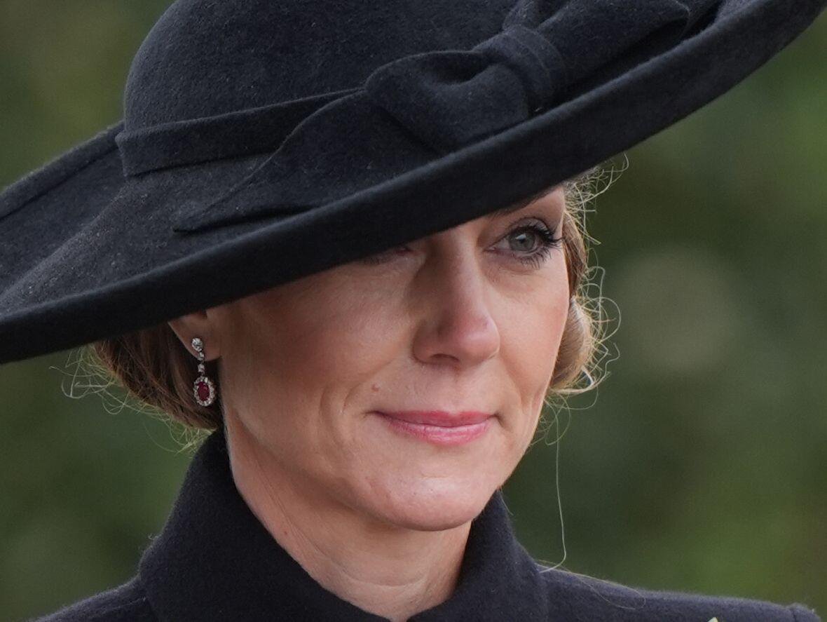 The Princess of Wales attends the Service of Remembrance to mark Armistice Day at the National Memorial Arboretum in Alrewas, Staffordshire, on November 11, 2025 (Joe Giddens/PA Images/Alamy)