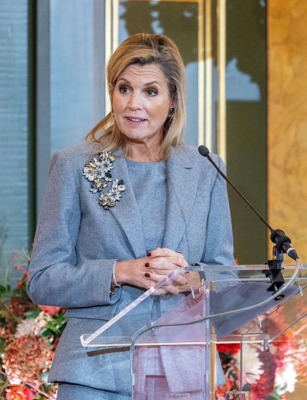The Queen of the Netherlands hosts the launch of the Financially Healthy Netherlands Foundation at Noordeinde Palace in The Hague on November 12, 2025 (Patrick van Emst/NLBeeld/Alamy)