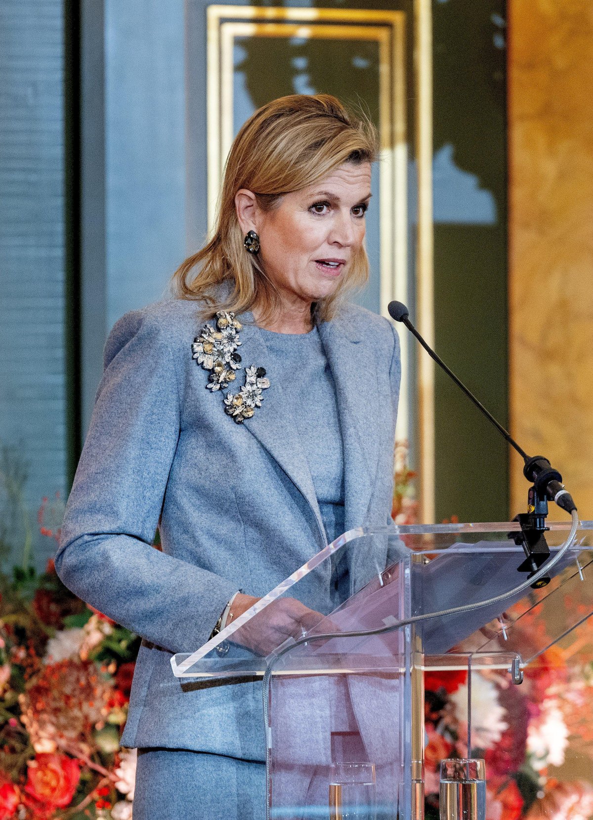 The Queen of the Netherlands hosts the launch of the Financially Healthy Netherlands Foundation at Noordeinde Palace in The Hague on November 12, 2025 (Patrick van Emst/NLBeeld/Alamy)