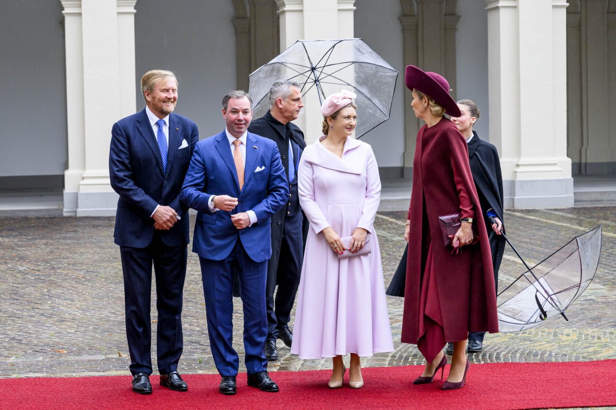 The King and Queen of the Netherlands host a lunch for the Grand Duke and Grand Duchess of Luxembourg at Noordeinde Palace in The Hague on November 19, 2025 (Patrick van Emst/NLBeeld/Alamy)