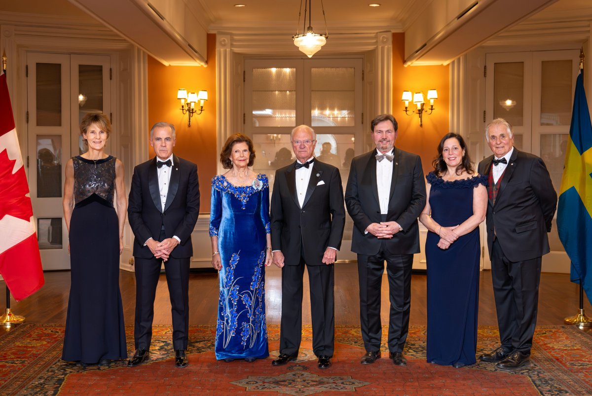 The King and Queen of Sweden attend a gala dinner at Rideau Hall in Ottawa during their state visit to Canada on November 18, 2025 (Jonas Ekströmer/TT News Agency/Alamy)
