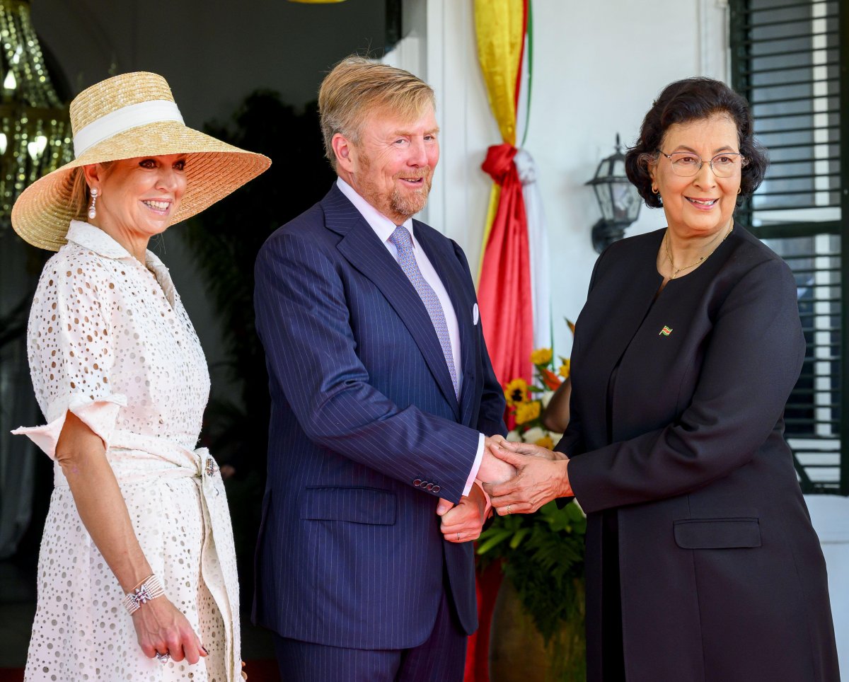 The King and Queen of the Netherlands begin a state visit to Suriname in Paramaribo on December 1, 2025 (Patrick van Emst/NLBeeld/Alamy)