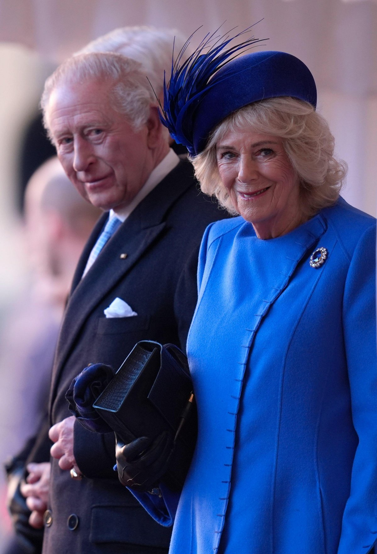 King Charles III and Queen Camilla welcome the President of Germany to Windsor Castle for a state visit on December 3, 2025 (Andrew Matthews/PA Images/Alamy)