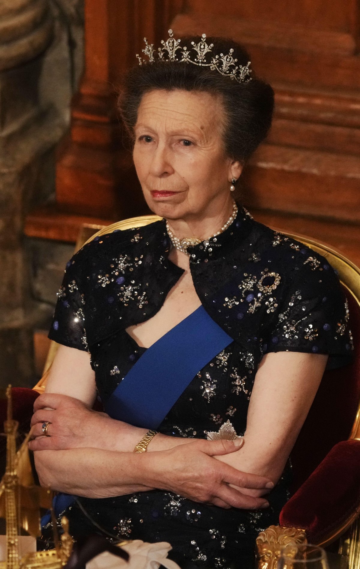 The Princess Royal attends a dinner in honor of the President of Germany at the Guildhall in London on December 4, 2025 (Jeff Moore/PA Images/Alamy)