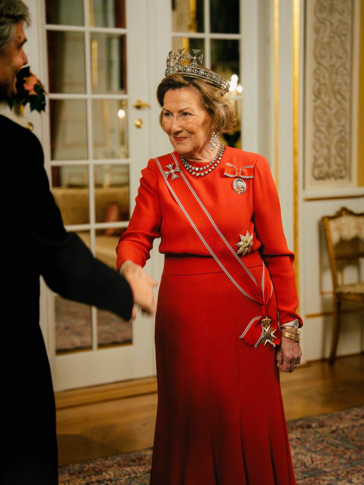 The King and Queen of Norway, with the Crown Prince, host a dinner for Norway's bishops at the Royal Palace in Oslo on December 4, 2025 (Kongehuset Norge)