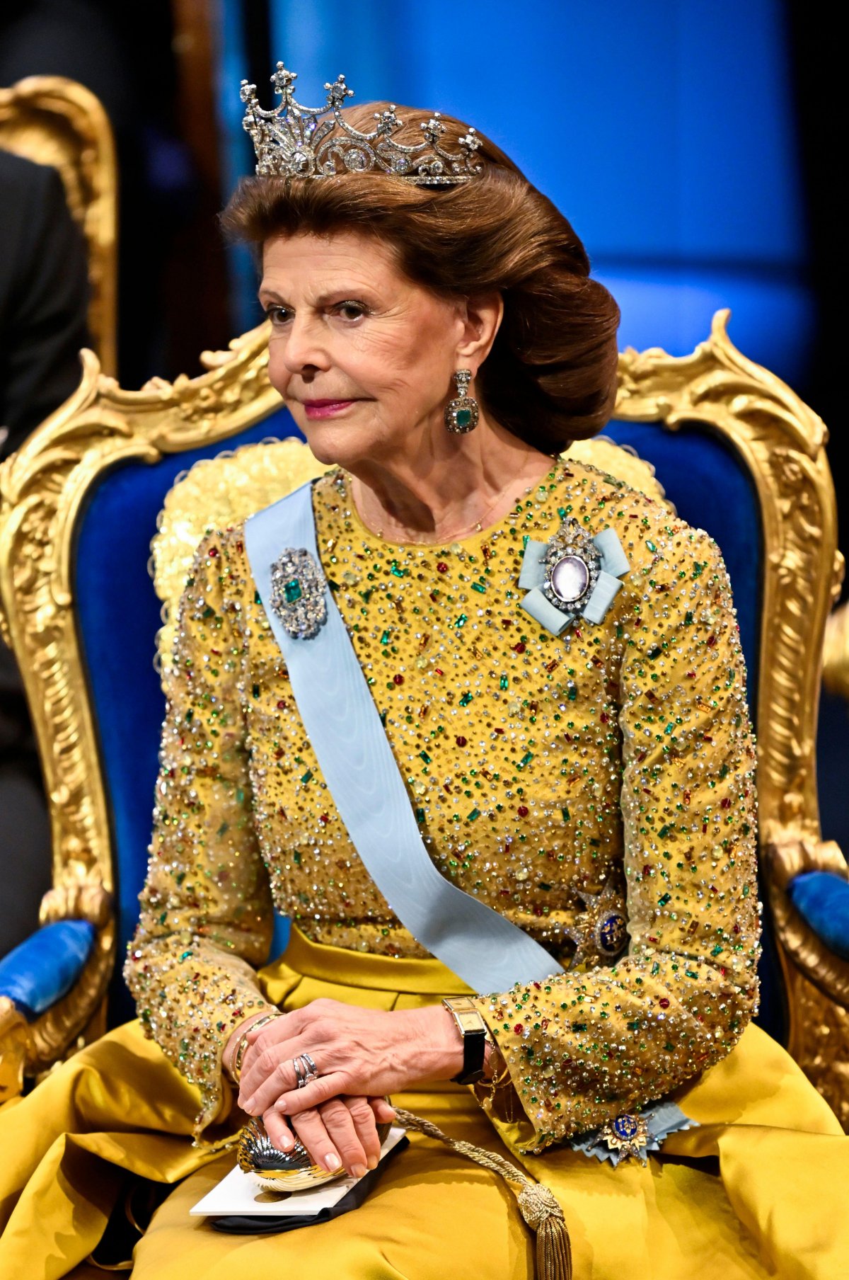 The Queen of Sweden attends the Nobel Prize ceremony in Stockholm on December 10, 2025 (Pontus Lundahl/TT News Agency/Alamy)