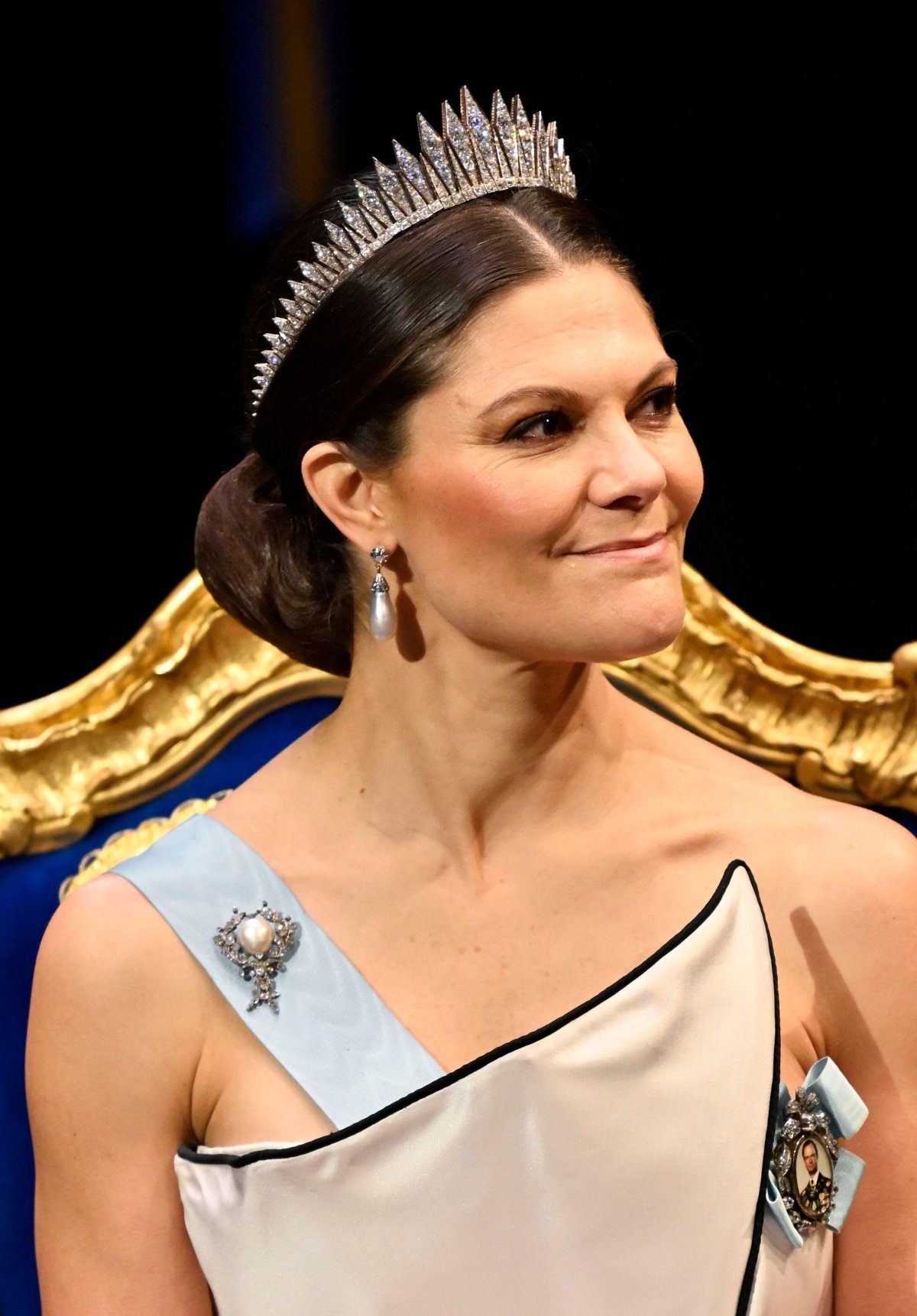 The Crown Princess of Sweden attends the Nobel Prize ceremony in Stockholm on December 10, 2025 (Pontus Lundahl/TT News Agency/Alamy)