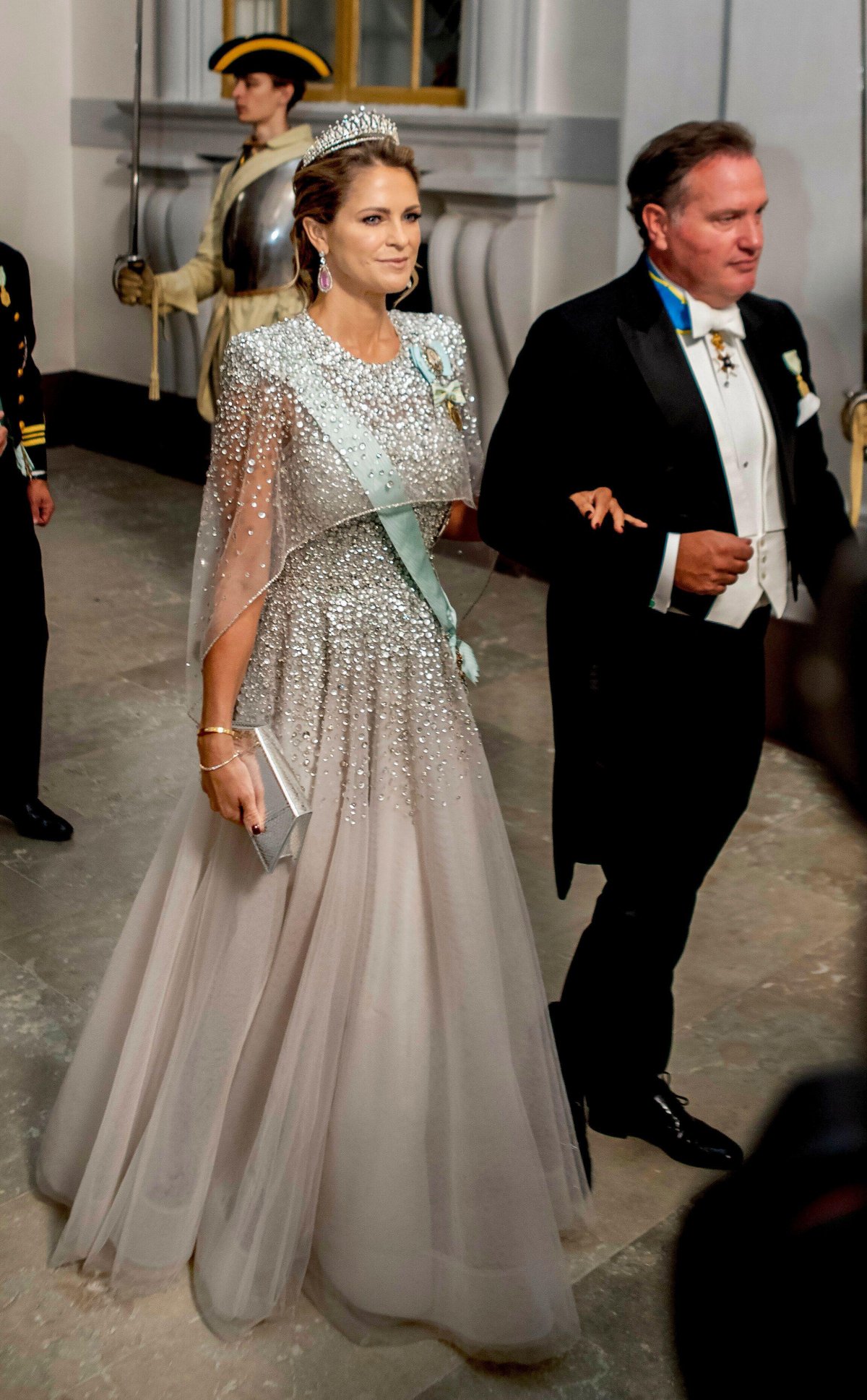 Princess Madeleine of Sweden and Christopher O'Neill attend a Golden Jubilee banquet in honor of King Carl XVI Gustaf of Sweden at the Royal Palace in Stockholm on September 15, 2023 (Albert Nieboer/DPA Picture Alliance/Alamy)