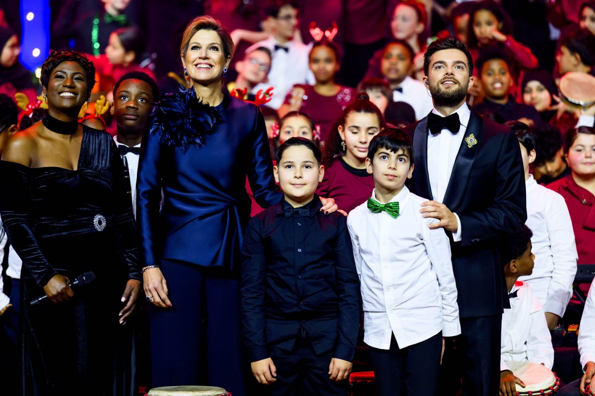 The Queen of the Netherlands takes part in the filming of the Christmas Music Gala at the Chassé Theater in Breda on December 9, 2025 (Patrick van Emst/NLBeeld/Alamy)