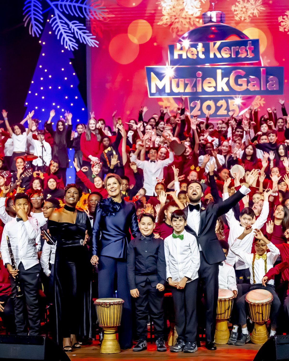 The Queen of the Netherlands takes part in the filming of the Christmas Music Gala at the Chassé Theater in Breda on December 9, 2025 (ROBIN UTRECHT/ANP/Alamy)