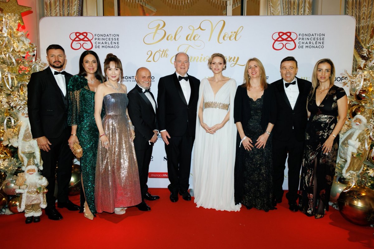 The Prince and Princess of Monaco attend the Bal de Noël at the Hôtel de Paris in Monte Carlo on December 12, 2025 (Michaël Alesi/Palais Princier de Monaco)