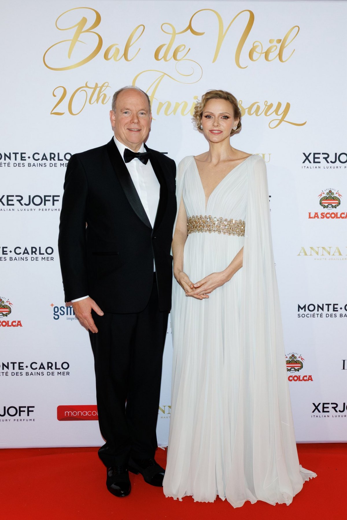 The Prince and Princess of Monaco attend the Bal de Noël at the Hôtel de Paris in Monte Carlo on December 12, 2025 (Michaël Alesi/Palais Princier de Monaco)