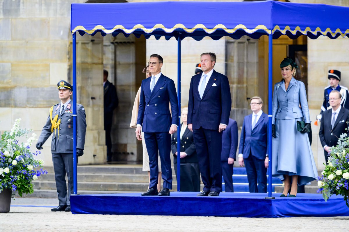 The King and Queen of the Netherlands welcome the President of Finland to Amsterdam for a state visit on December 11, 2025 (Patrick van Emst/NLBeeld/Alamy)