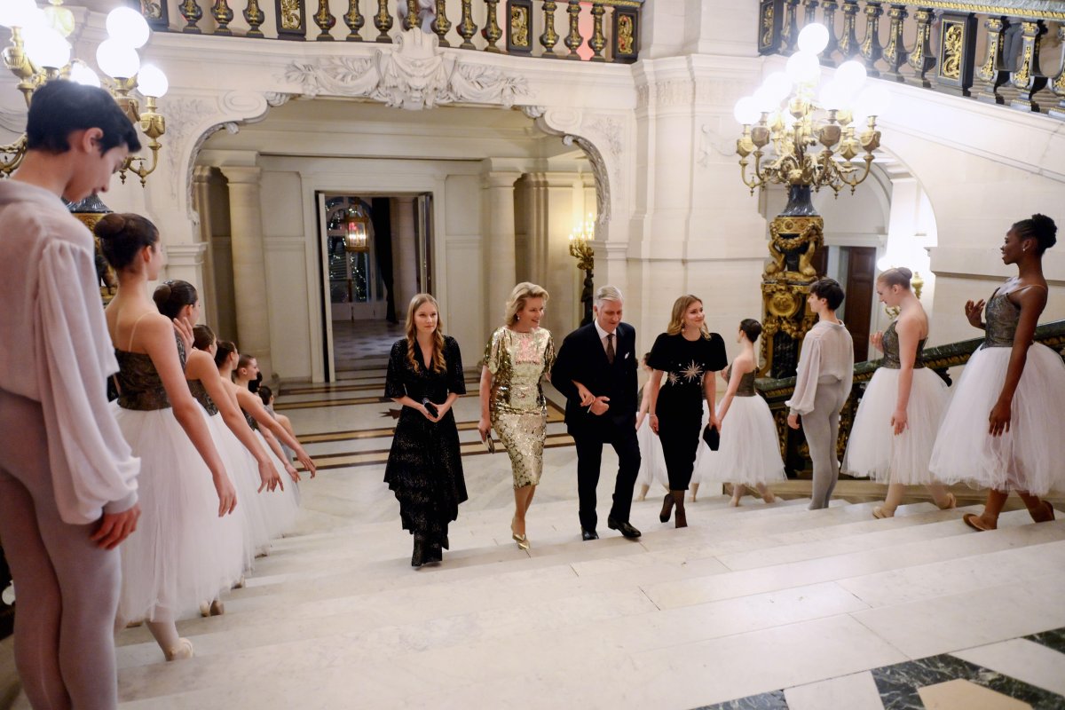 The King and Queen of the Belgians, with the Duchess of Brabant and Princess Eléonore, attend the annual Christmas concert at the Royal Palace in Brussels on December 17, 2025 (PHILIPPE REYNAERS/Belga News Agency/Alamy)