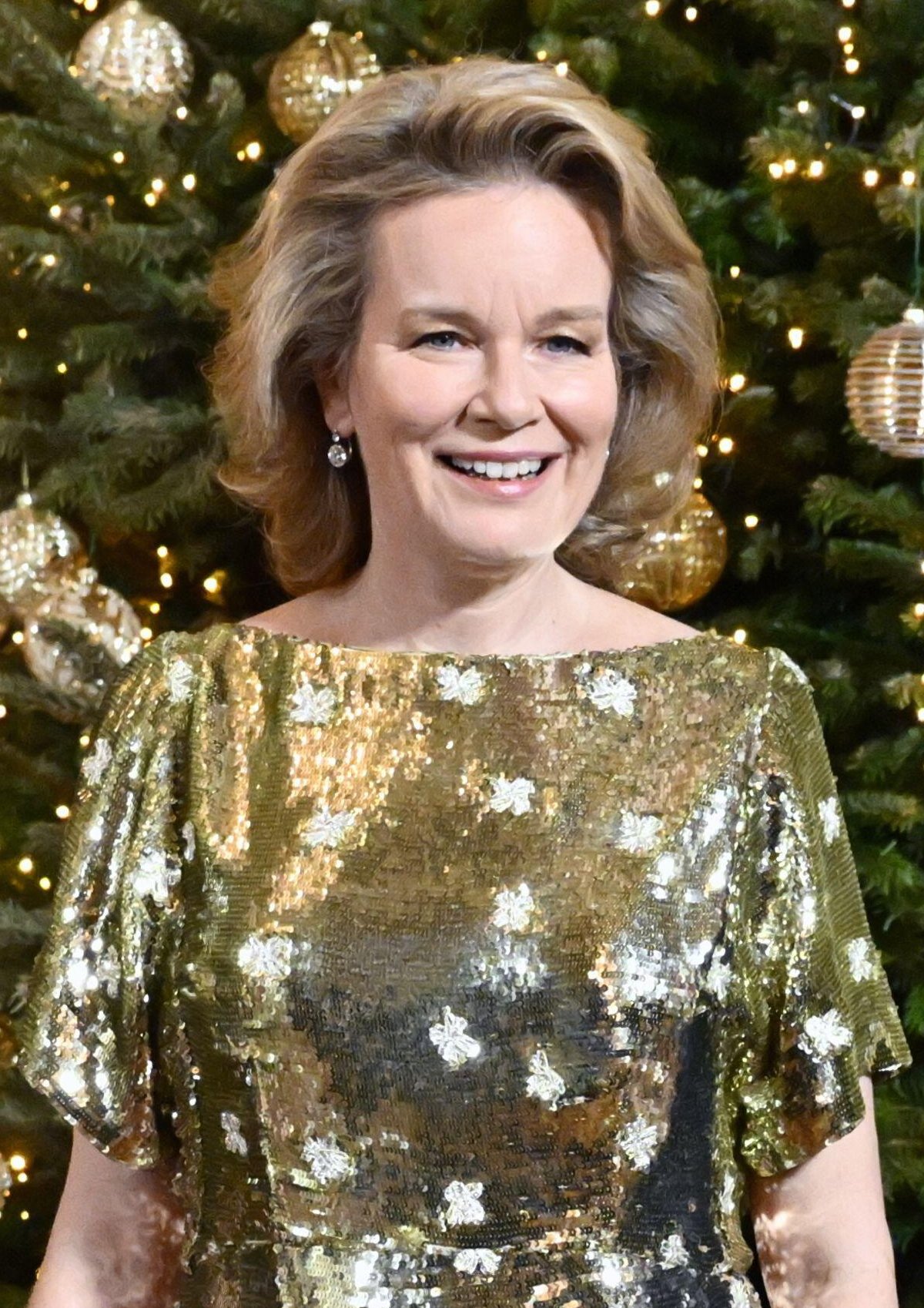 The King and Queen of the Belgians, with the Duchess of Brabant and Princess Eléonore, attend the annual Christmas concert at the Royal Palace in Brussels on December 17, 2025 (ERIC LALMAND/Belga News Agency/Alamy)