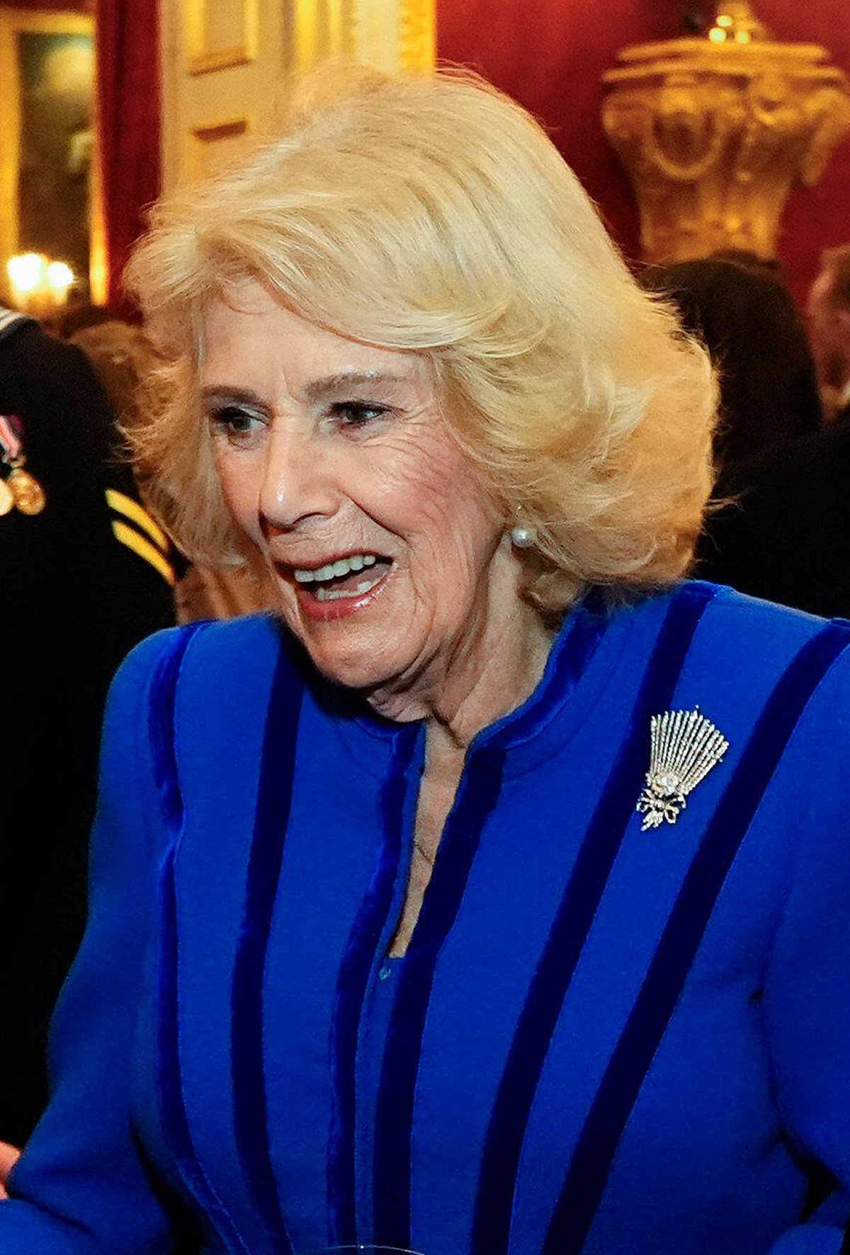 Queen Camilla hosts a reception at St. James's Palace to celebrate the return of HMS Prince of Wales after its recent deployment on December 18, 2025 (Aaron Chown/PA Images/Alamy)