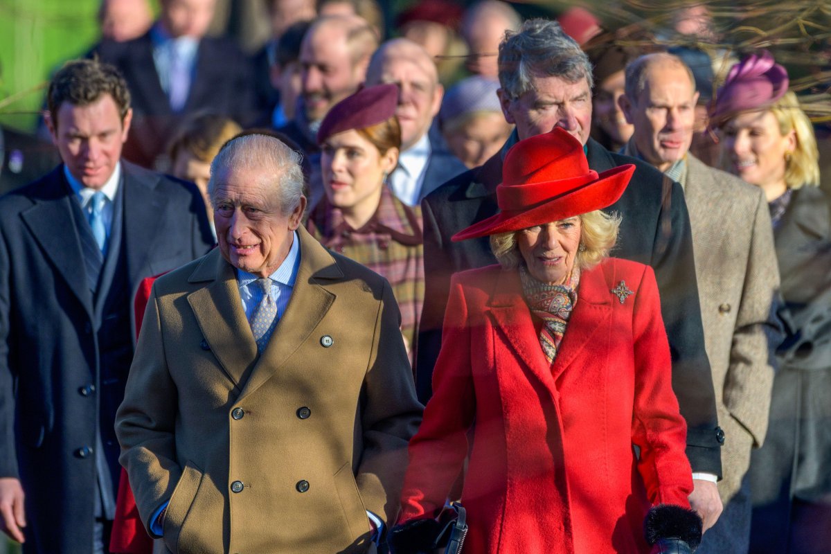 King Charles III and Queen Camilla attend a Christmas church service near the Sandringham estate in Norfolk on December 25, 2025 (Martin J. Palmer/Alamy)