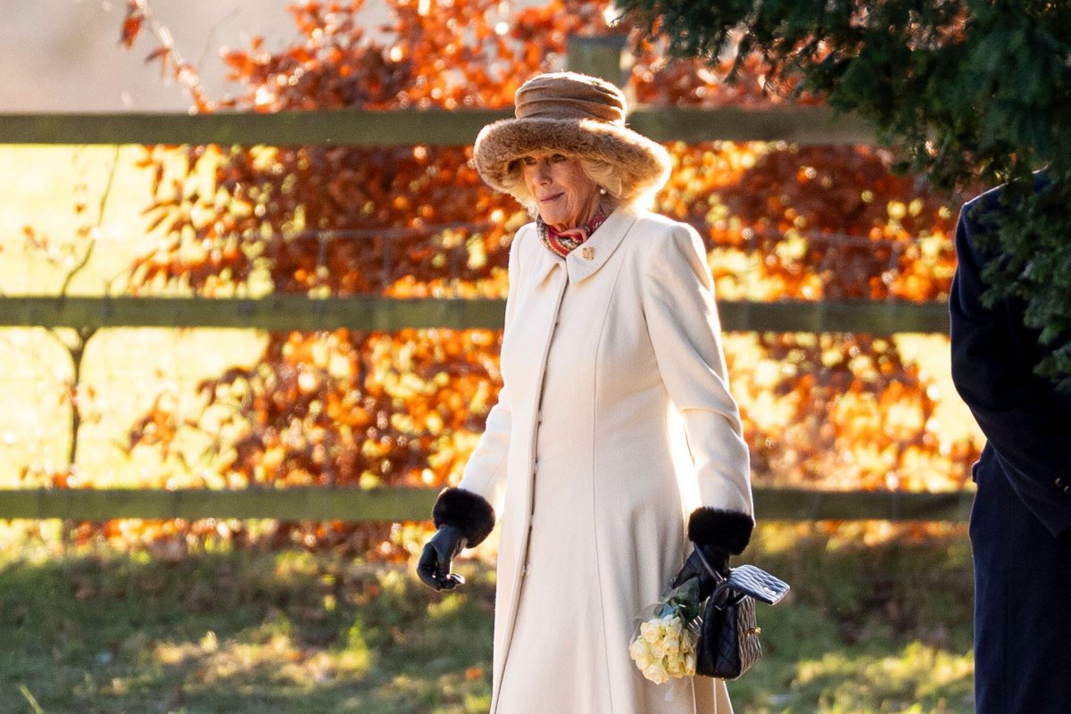 Queen Camilla attends a church service at St. Mary Magdalene in Sandringham on January 4, 2026 (Aaron Chown/PA Images/Alamy)
