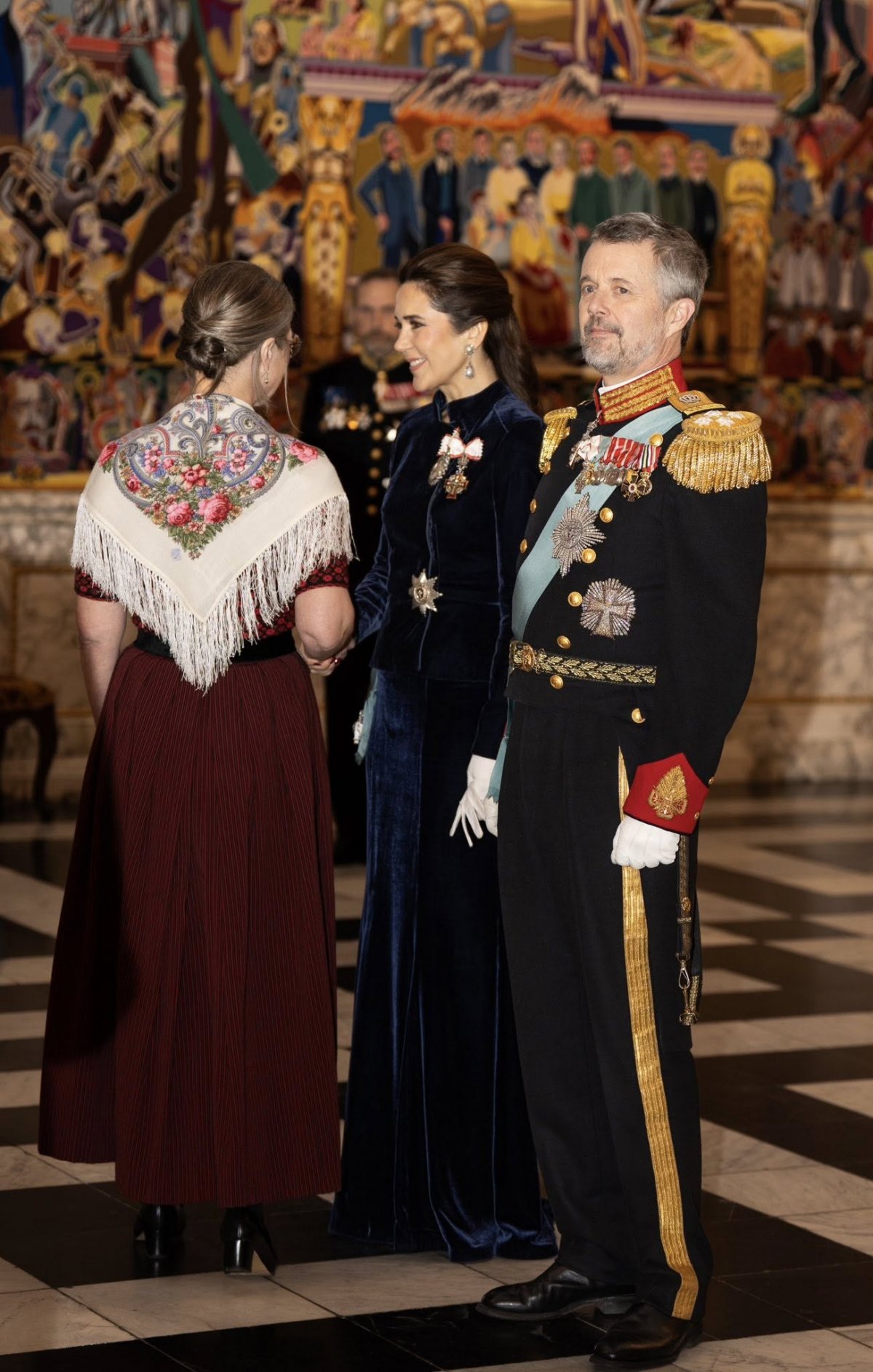 The King and Queen of Denmark attend a New Year Levee for members of the diplomatic corps at Christiansborg Palace in Copenhagen on January 5, 2026 (Kongehuset)