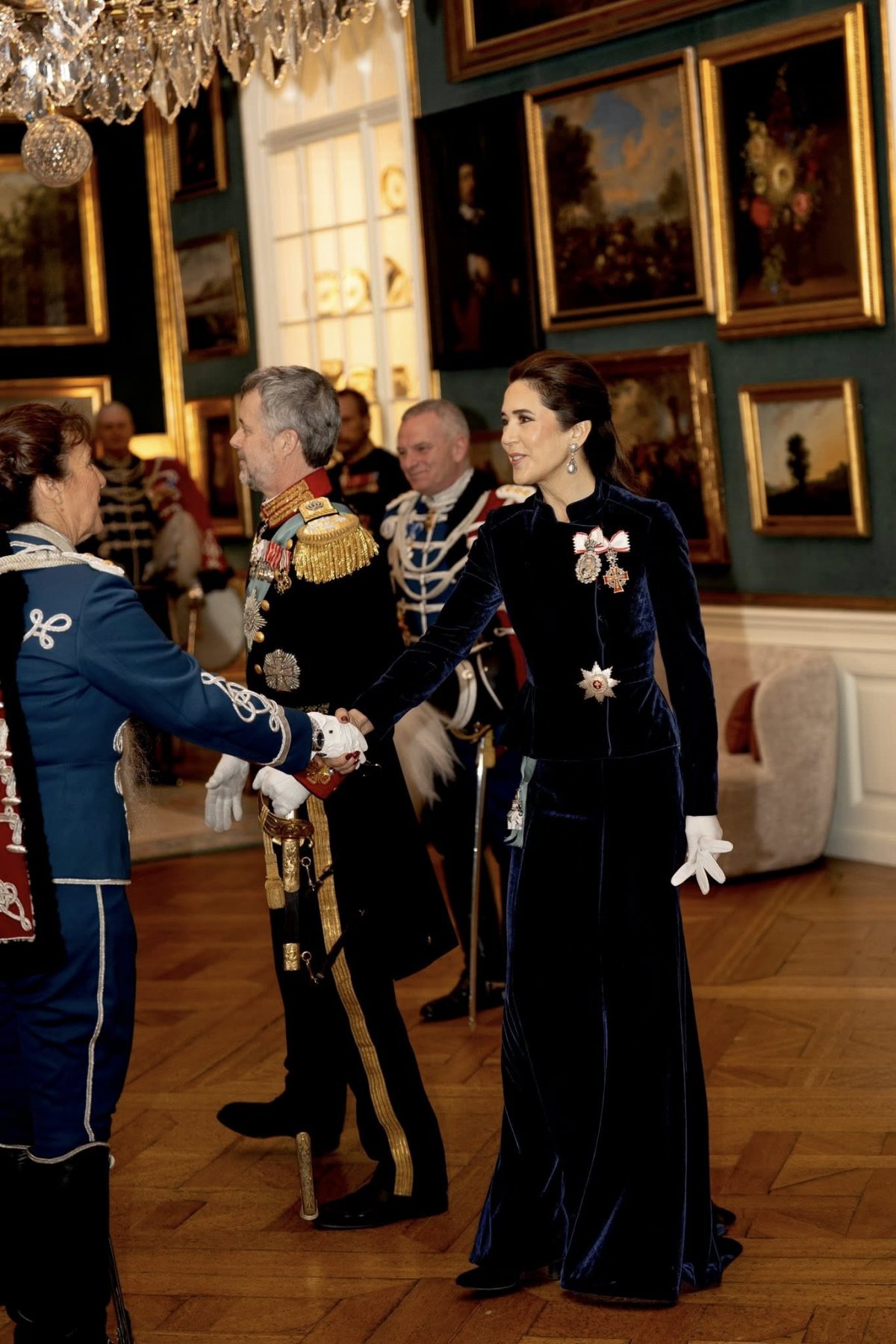The King and Queen of Denmark attend a New Year Levee for the judges of the Supreme Court, the officer corps of the Royal Lifeguards and the Guards Regiment, and mayors and regional councilors from all over the country at Amalienborg in Copenhagen on January 5, 2026 (Kongehuset)