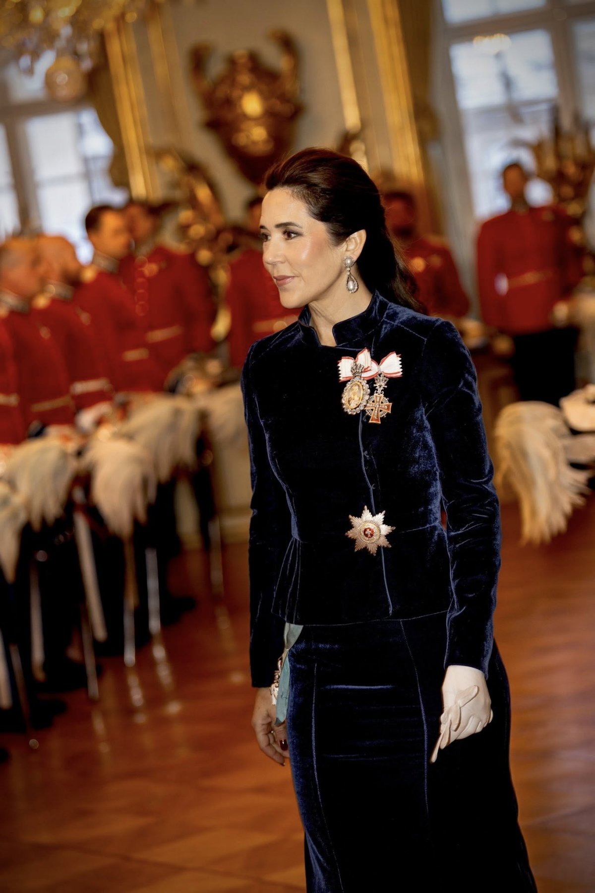 The King and Queen of Denmark attend a New Year Levee for the judges of the Supreme Court, the officer corps of the Royal Lifeguards and the Guards Regiment, and mayors and regional councilors from all over the country at Amalienborg in Copenhagen on January 5, 2026 (Kongehuset)