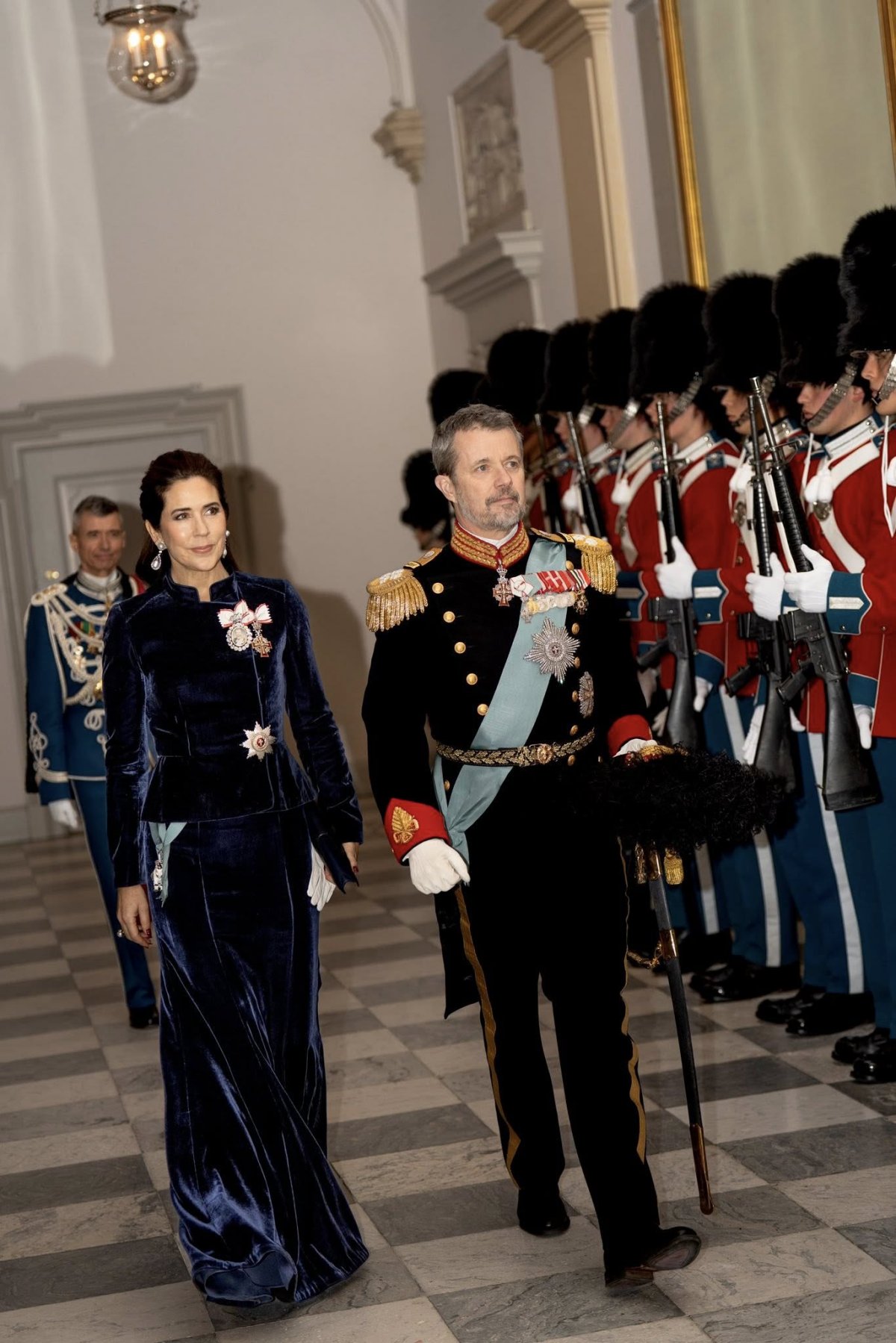 The King and Queen of Denmark attend a New Year Levee for members of the diplomatic corps at Christiansborg Palace in Copenhagen on January 5, 2026 (Kongehuset)